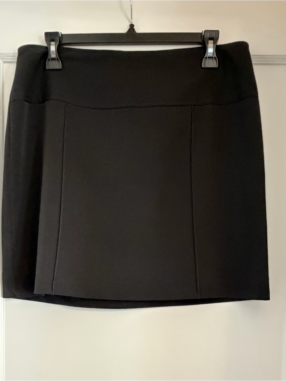 Wrapper Black Mini Skirt with Panel Detailing